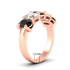 Load image into Gallery viewer, oval-5-stone-wedding-band-black-diamond-4-carat-in-rose-gold-fdwb8008ovblackangle2-4.00ct-nl-rg-hw.jpg