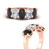 Load image into Gallery viewer, oval-5-stone-wedding-band-black-diamond-4-carat-in-rose-gold-fdwb8008ovblackangle3-4.00ct-nl-rg.jpg