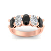Load image into Gallery viewer, oval-5-stone-wedding-band-black-diamond-4-carat-in-rose-gold-fdwb8008ovblackangle5-4.00ct-nl-rg.jpg