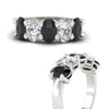 Load image into Gallery viewer, oval-5-stone-wedding-band-black-diamond-4-carat-in-white-gold-fdwb8008ovblackangle3-4.00ct-nl-wg.jpg