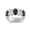 Load image into Gallery viewer, oval-5-stone-wedding-band-black-diamond-4-carat-in-white-gold-fdwb8008ovblackangle5-4.00ct-nl-wg.jpg