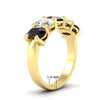 Load image into Gallery viewer, oval-5-stone-wedding-band-black-diamond-4-carat-in-yellow-gold-fdwb8008ovblackangle2-4.00ct-nl-yg-hw.jpg