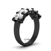 Load image into Gallery viewer, oval-5-stone-wedding-band-diamond-4-carat-in-black-gold-fdwb8008ovangle2-4.00ct-nl-bg-hw