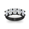 Load image into Gallery viewer, oval-5-stone-wedding-band-diamond-4-carat-in-black-gold-fdwb8008ovangle5-4.00ct-nl-bg
