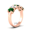 Load image into Gallery viewer, oval-5-stone-wedding-band-emerald-4-carat-in-rose-gold-fdwb8008ovgemgrangle2-4.00ct-nl-rg-hw.jpg