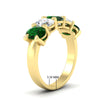 Load image into Gallery viewer, oval-5-stone-wedding-band-emerald-4-carat-in-yellow-gold-fdwb8008ovgemgrangle2-4.00ct-nl-yg-hw.jpg