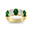Load image into Gallery viewer, oval-5-stone-wedding-band-emerald-4-carat-in-yellow-gold-fdwb8008ovgemgrangle5-4.00ct-nl-yg.jpg