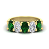 Load image into Gallery viewer, oval-5-stone-wedding-band-emerald-4-carat-in-yellow-gold-fdwb8008ovgemgrsleep-4.00ct-nl-yg.jpg
