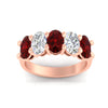 Load image into Gallery viewer, oval-5-stone-wedding-band-ruby-4-carat-in-rose-gold-fdwb8008ovgrudrangle5-4.00ct-nl-rg.jpg