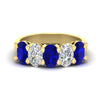 Load image into Gallery viewer, oval-5-stone-wedding-band-sapphire-4-carat-in-yellow-gold-fdwb8008ovgsablsleep-4.00ct-nl-yg.jpg