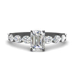 Load image into Gallery viewer, Oval Accented Emerald Cut Engagement Ring