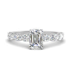 Load image into Gallery viewer, Oval Accented Emerald Cut Engagement Ring