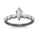 Load image into Gallery viewer, Oval Accented Marquise Shaped Engagement Ring