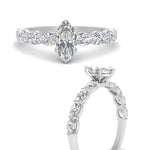 Load image into Gallery viewer, Oval Accented Marquise Shaped Engagement Ring