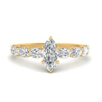 Load image into Gallery viewer, Oval Accented Marquise Shaped Engagement Ring