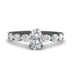 Load image into Gallery viewer, Oval Shaped Accented Diamond Engagement Ring