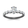 Load image into Gallery viewer, Oval Shaped Accented Diamond Engagement Ring