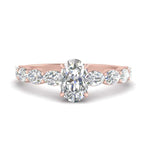 Load image into Gallery viewer, Oval Shaped Accented Diamond Engagement Ring
