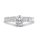 Load image into Gallery viewer, Oval Shaped Accented Diamond Engagement Ring