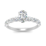 Load image into Gallery viewer, Oval Shaped Accented Diamond Engagement Ring