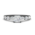 Load image into Gallery viewer, Oval Accented Princess Cut Engagement Ring