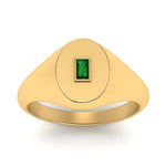 Load image into Gallery viewer, Gold Baguette Signet Ring