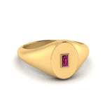 Load image into Gallery viewer, Gold Baguette Signet Ring