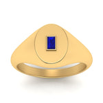 Load image into Gallery viewer, Gold Baguette Signet Ring