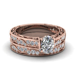 Load image into Gallery viewer, oval-cut-antique-filigree-wedding-ring-set-in-rose-gold-FDENS3543OV-NL-RG