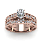 Load image into Gallery viewer, oval-cut-antique-filigree-wedding-ring-set-in-rose-gold-FDENS3543OVANGLE5-NL-RG