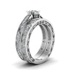 Load image into Gallery viewer, oval-cut-antique-filigree-wedding-ring-set-in-white-gold-FDENS3543OVANGLE2-NL-WG