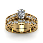 Load image into Gallery viewer, oval-cut-antique-filigree-wedding-ring-set-in-yellow-gold-FDENS3543OVANGLE5-NL-YG