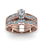 Load image into Gallery viewer, oval-cut-antique-filigree-wedding-ring-set-with-ice-blue-topaz-in-rose-gold-FDENS3543OVGICBLTOANGLE5-NL-RG
