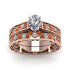 Load image into Gallery viewer, oval-cut-antique-filigree-wedding-ring-set-with-orange-sapphire-in-rose-gold-FDENS3543OVGSAORANGLE5-NL-RG
