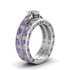 Load image into Gallery viewer, oval-cut-antique-filigree-wedding-ring-set-with-purple-amethyst-in-white-gold-FDENS3543OVGVITOANGLE2-NL-WG