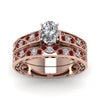 Load image into Gallery viewer, oval-cut-antique-filigree-wedding-ring-set-with-ruby-in-rose-gold-FDENS3543OVGRUDRANGLE5-NL-RG