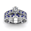 Load image into Gallery viewer, oval-cut-antique-filigree-wedding-ring-set-with-sapphire-in-white-gold-FDENS3543OVGSABLANGLE5-NL-WG
