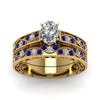 Load image into Gallery viewer, oval-cut-antique-filigree-wedding-ring-set-with-sapphire-in-yellow-gold-FDENS3543OVGSABLANGLE5-NL-YG