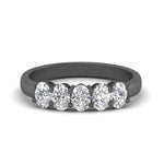 Load image into Gallery viewer, oval-cut-five-stone-wedding-band-0.50-carat-in-black-gold-FD8008OVB-0.50CT-NL-BG.jpg