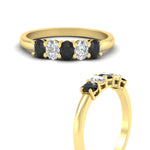Load image into Gallery viewer, oval-cut-five-stone-wedding-black-diamond-band-0.50-carat-in-yellow-gold-fdwb8008ovblackangle3-0.50ct-nl-yg.jpg?v=1773047587