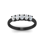 Load image into Gallery viewer, oval-cut-five-stone-wedding-diamond-band-0.50-carat-in-black-gold-fdwb8008ovangle5-0.50ct-nl-bg.jpg?v=1773047704