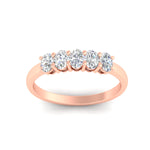 Load image into Gallery viewer, oval-cut-five-stone-wedding-diamond-band-0.50-carat-in-rose-gold-fdwb8008ovangle5-0.50ct-nl-rg.jpg?v=1773047588