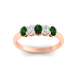 Load image into Gallery viewer, oval-cut-five-stone-wedding-emerald-band-0.50-carat-in-rose-gold-fdwb8008ovgemgrangle5-0.50ct-nl-rg.jpg?v=1773047588