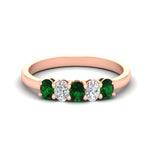 Load image into Gallery viewer, oval-cut-five-stone-wedding-emerald-band-0.50-carat-in-rose-gold-fdwb8008ovgemgrsleep-0.50ct-nl-rg.jpg?v=1773047588