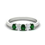 Load image into Gallery viewer, oval-cut-five-stone-wedding-emerald-band-0.50-carat-in-white-gold-fdwb8008ovgemgrsleep-0.50ct-nl-wg_1365268f-af0a-4825-9a96-2e46325e856b.jpg?v=1773047587