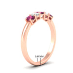 Load image into Gallery viewer, oval-cut-five-stone-wedding-pink-sapphire-band-0.50-carat-in-rose-gold-fdwb8008ovgsadrpiangle2-0.50ct-nl-rg-hw.jpg?v=1773047588