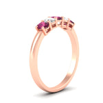 Load image into Gallery viewer, oval-cut-five-stone-wedding-pink-sapphire-band-0.50-carat-in-rose-gold-fdwb8008ovgsadrpiangle2-0.50ct-nl-rg.jpg?v=1773047587