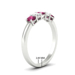 Load image into Gallery viewer, oval-cut-five-stone-wedding-pink-sapphire-band-0.50-carat-in-white-gold-fdwb8008ovgsadrpiangle2-0.50ct-nl-wg-hw_b693b9dd-10b0-4308-ac50-08ad009c1031.jpg?v=1773047587