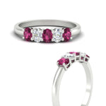 Load image into Gallery viewer, oval-cut-five-stone-wedding-pink-sapphire-band-0.50-carat-in-white-gold-fdwb8008ovgsadrpiangle3-0.50ct-nl-wg_76ee62ee-845f-4512-815a-af3985539865.jpg?v=1773047587