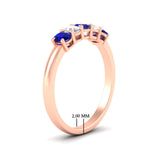 Load image into Gallery viewer, oval-cut-five-stone-wedding-sapphire-band-0.50-carat-in-rose-gold-fdwb8008ovgsablangle2-0.50ct-nl-rg-hw.jpg?v=1773047588